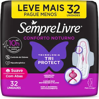 absorvente sempre livre noite