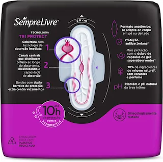 absorvente sempre livre noite