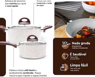 jogo panelas brinox smart plus