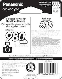 pilha aaa eneloop bk-4hcca