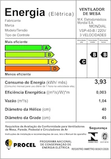 ventilador mesa mondial vsp-40